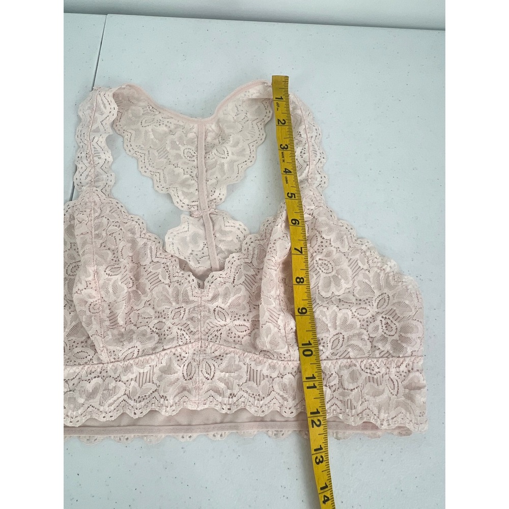 Felina Women Size M Floral Lace Racerback Bralettes Black Pink Gray Lot - Picture 4 of 16
